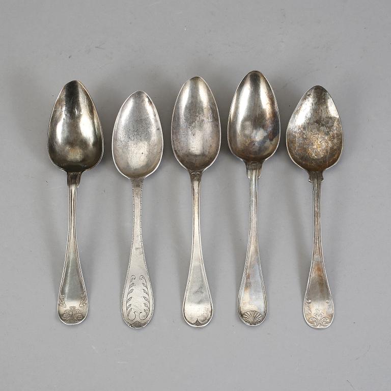 MATSKEDAR, 5 st, bland annat Johan Petter Grönwall, 1800-tal. Total vikt ca 254 g.