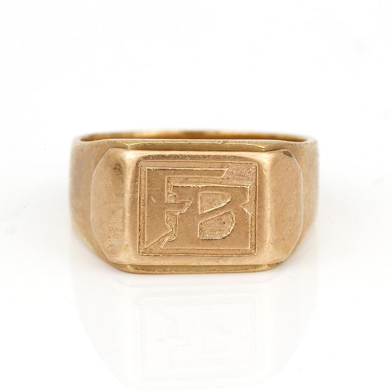 KLACKRING, 18K guld, 1900-talets andra hälft.