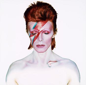 54. Brian Duffy, "David Bowie - Aladdin Sane (Closed Eyes)", 1973.