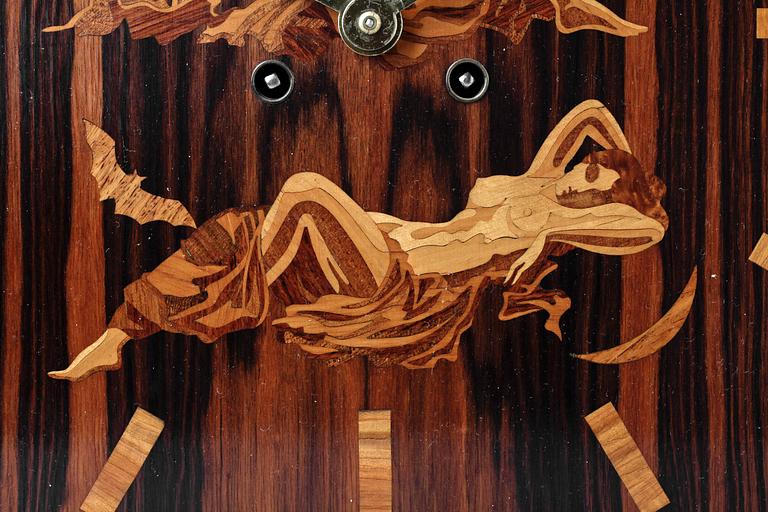 VÄGGUR / BORDSUR, Art Deco, Mjölby Intarsia, 1900-talets första hälft.
