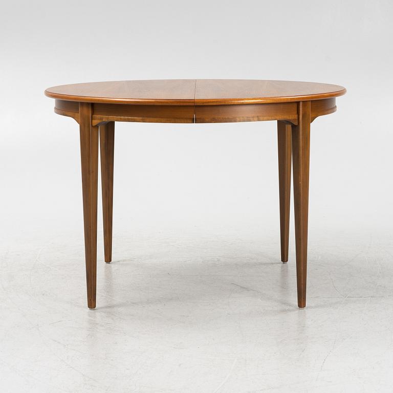 Dining table, walnut, mid-20th century.