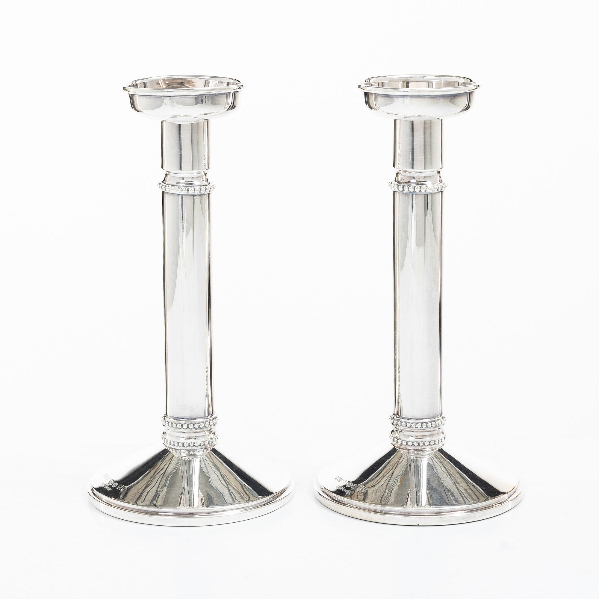 Vera Ferngren, A pair of silver candlesticks, company Guldsmedsaktiebolaget, Stockholm, Sweden 1967.