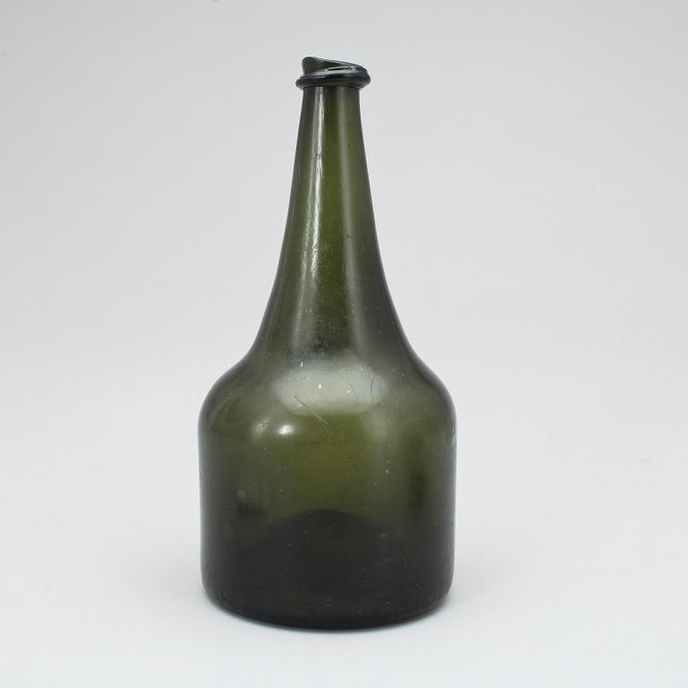 FLASKA, glas, Björknäs glasbruk, 1700-tal.