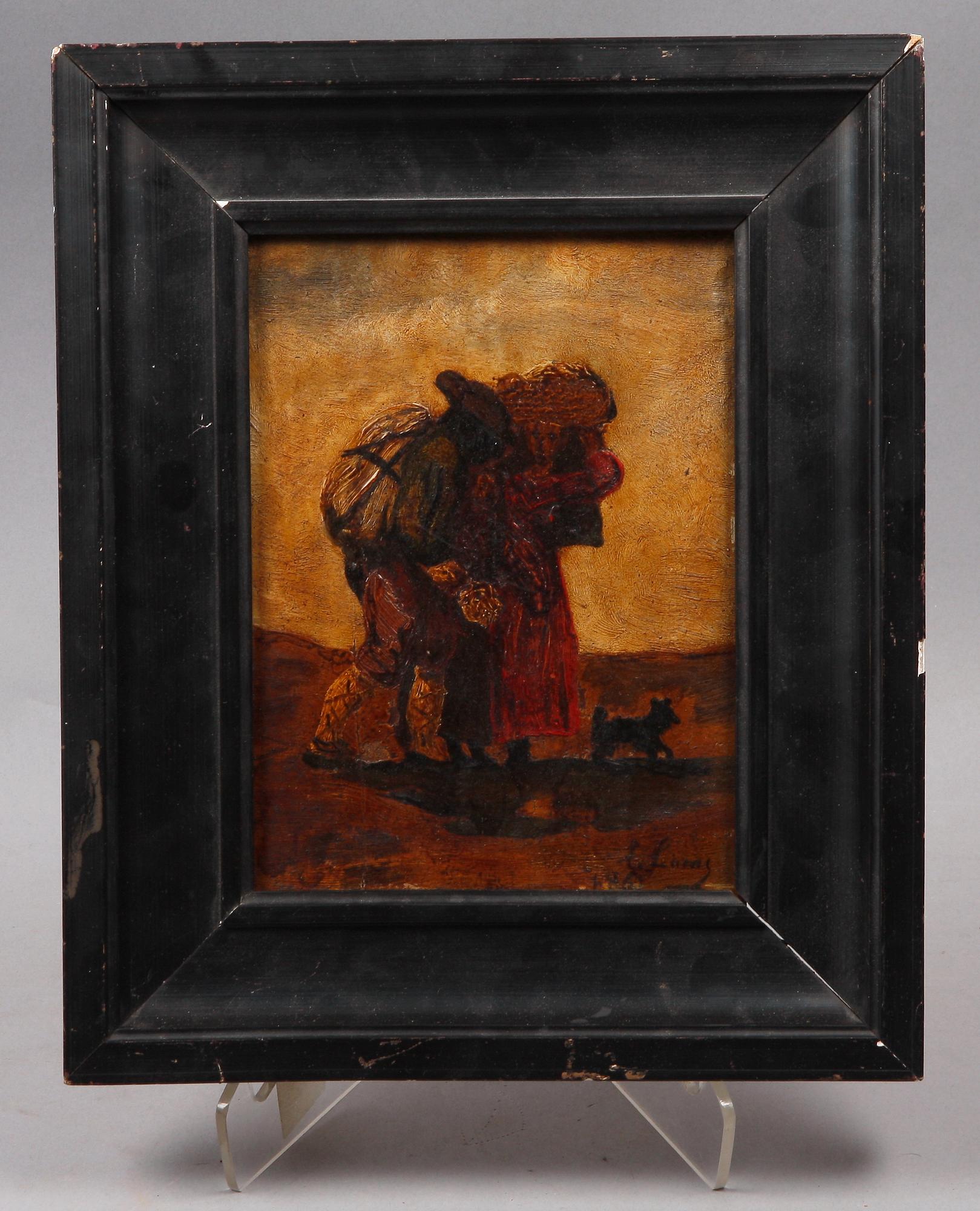EUGENIO LUCAS VÉLAZQUEZ, attributed, oil on panneau, dat -86.