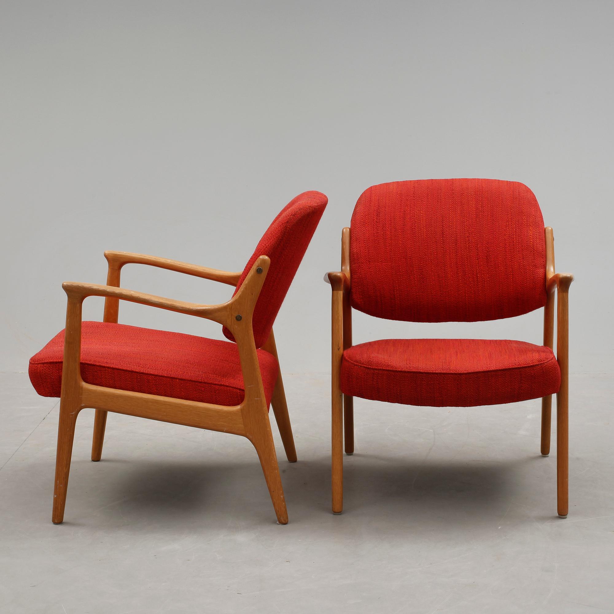 FÅTÖLJER, ett par, "Domus", Inge Andersson, Bröderna Andersson, Ekenäs, omkring 1960.