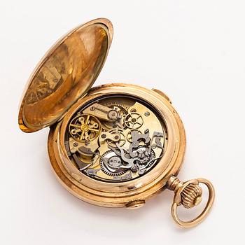 Audemars Frères, pocket watch, hunter, repeater, chronograph, 57 mm.