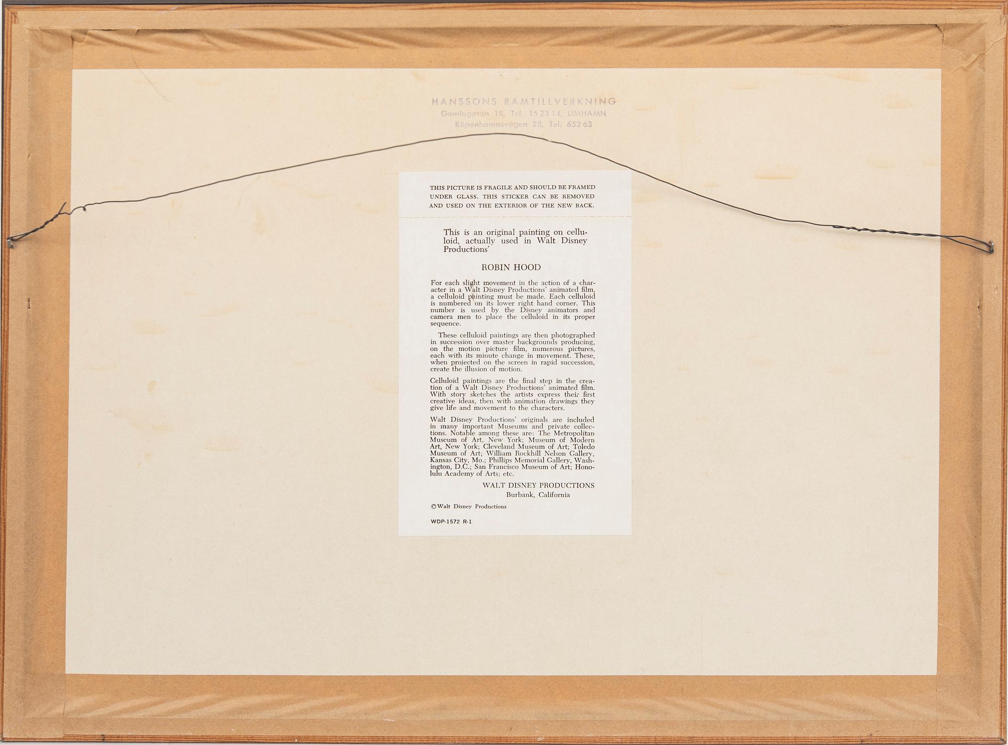 Filmcell från filmen "Robin Hood", Walt Disney.