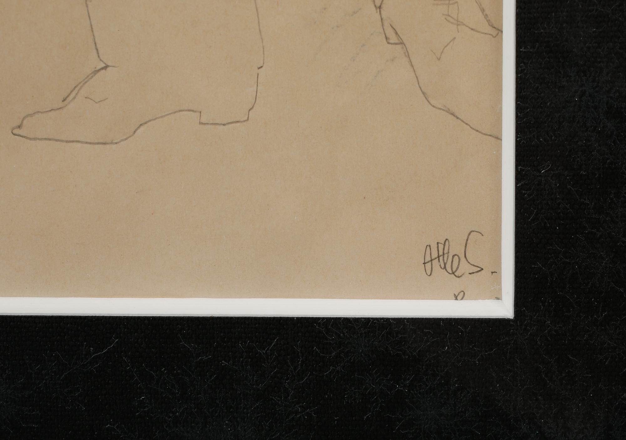 OTTE SKÖLD, teckning, signerad.