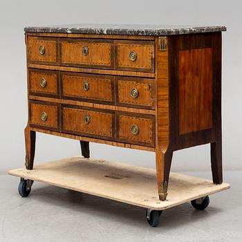 A late 18th century Louis XVI chest of drawers.