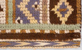 Märta Måås-Fjetterström, a carpet, "Blå randig", knotted pile, ca 141,5-143 x 83-85 cm, signed MMF.