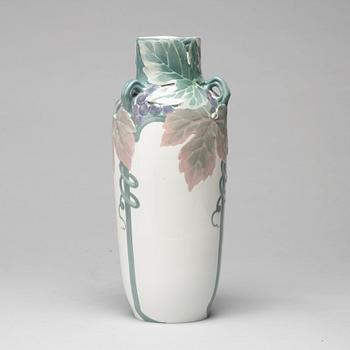 A Karl and Waldemar Lindström Art Nouveau porcealin vase, Rörstrand, Sweden ca 1900.