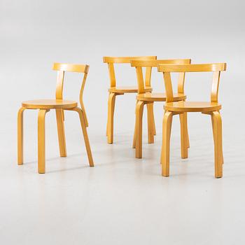 Alvar Aalto, chairs, "68", set of 4, Artek, Finland.