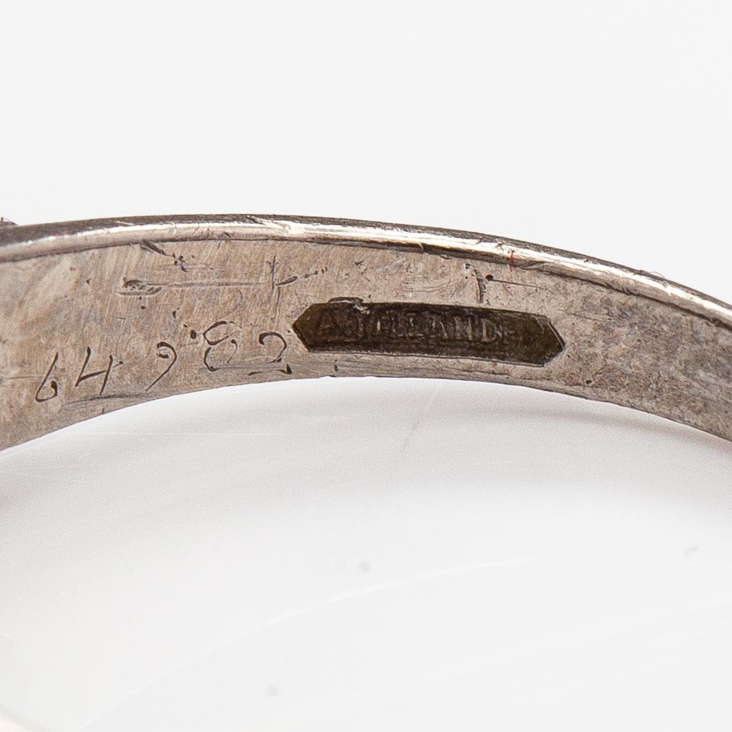 A Tillander, a palladium ring with a ca. 0.23 ct diamond. Helsinki.