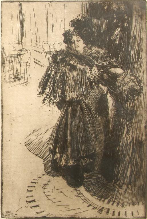 ANDERS ZORN, etsning, sign. Utförd 1897.