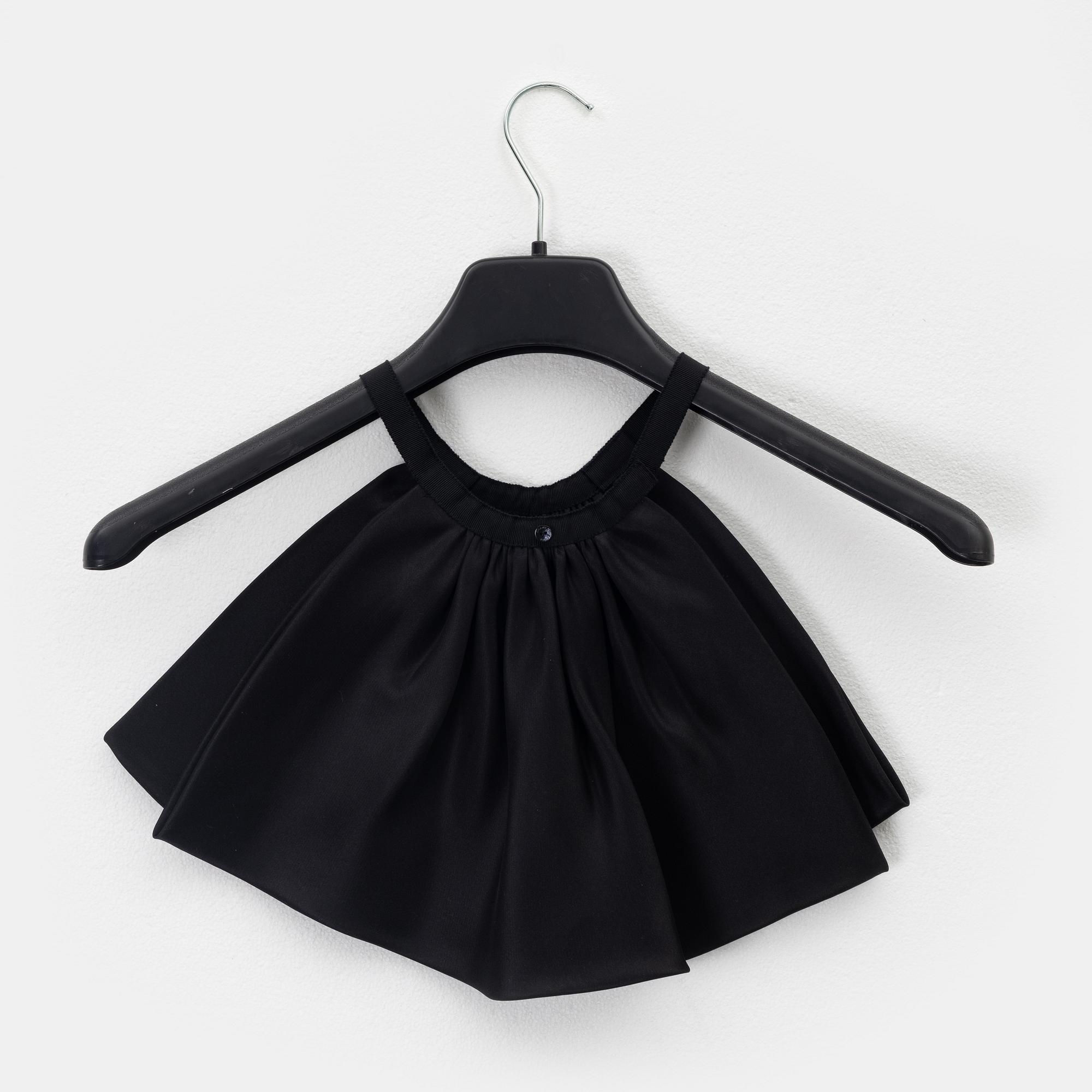 Chanel, a black silk skirt with a collar/top, size 34.