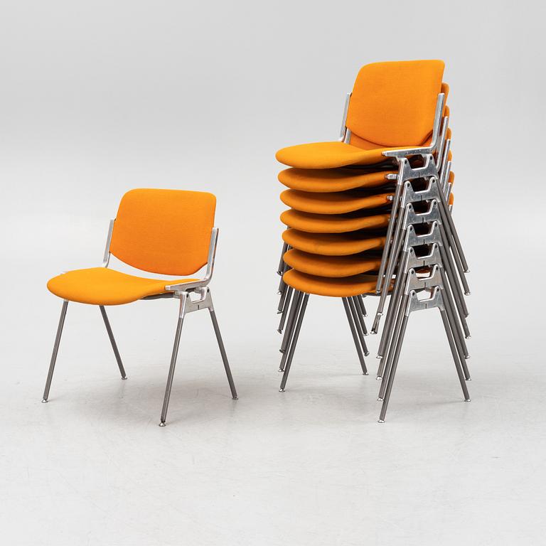 Giancarlo Piretti, a set of eight chairs, Castelli, Italy, second half of the 20th century.