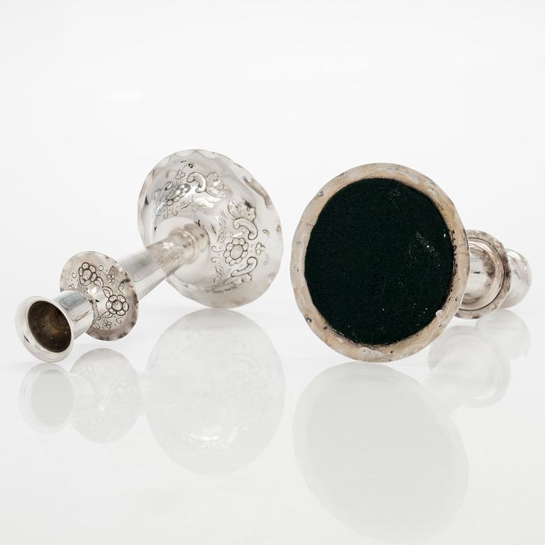 Ljusstakar, ett par, silver, GAB Stockholm 1958.