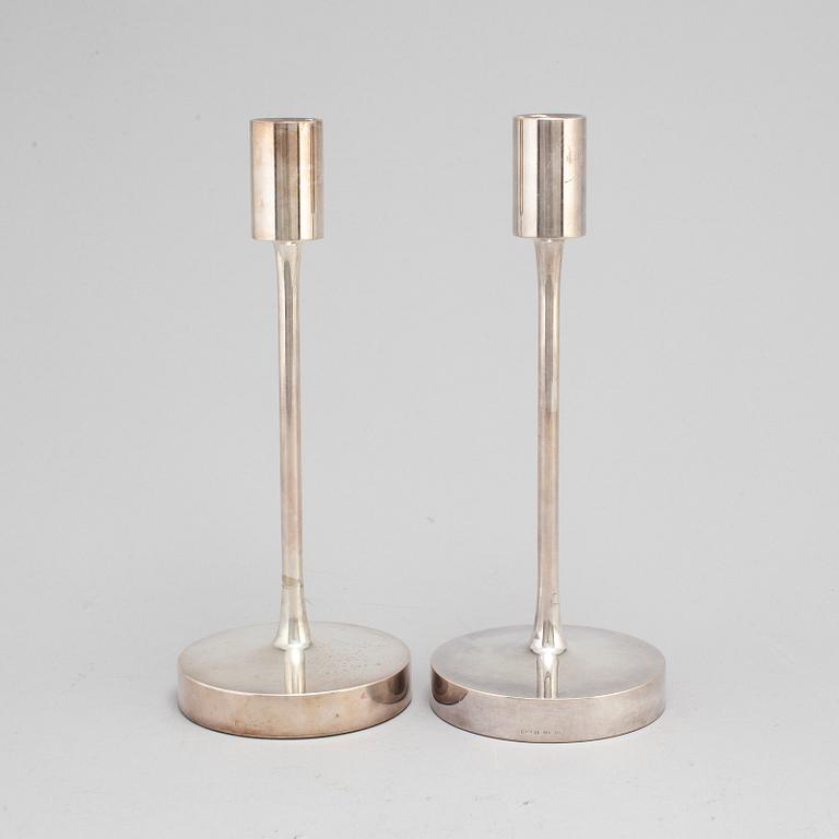 A pair of silver candlesticks, MGAB, Uppsala, 1966.