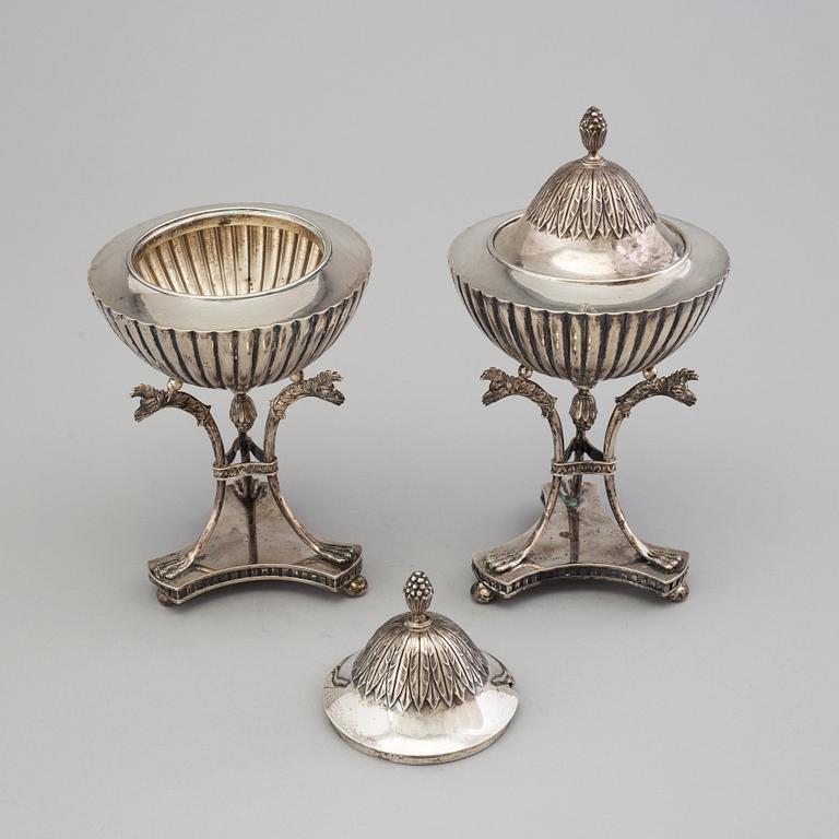 A matched pair of Swedish silver sugar-bowls, mark of JE Torsk and GAB, Stockholm, 1906.