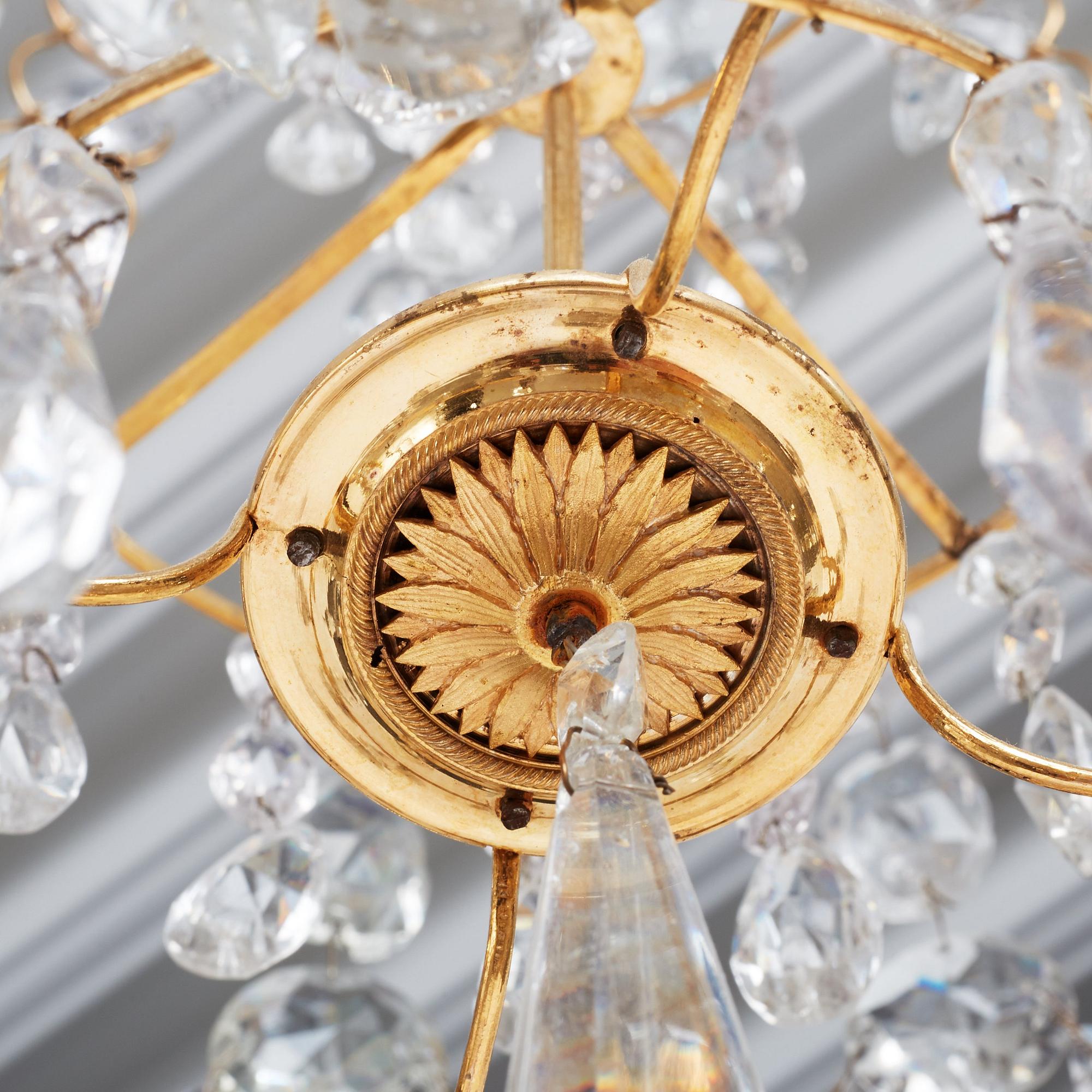 A Swedish Gustavian 1790's four-light chandelier.