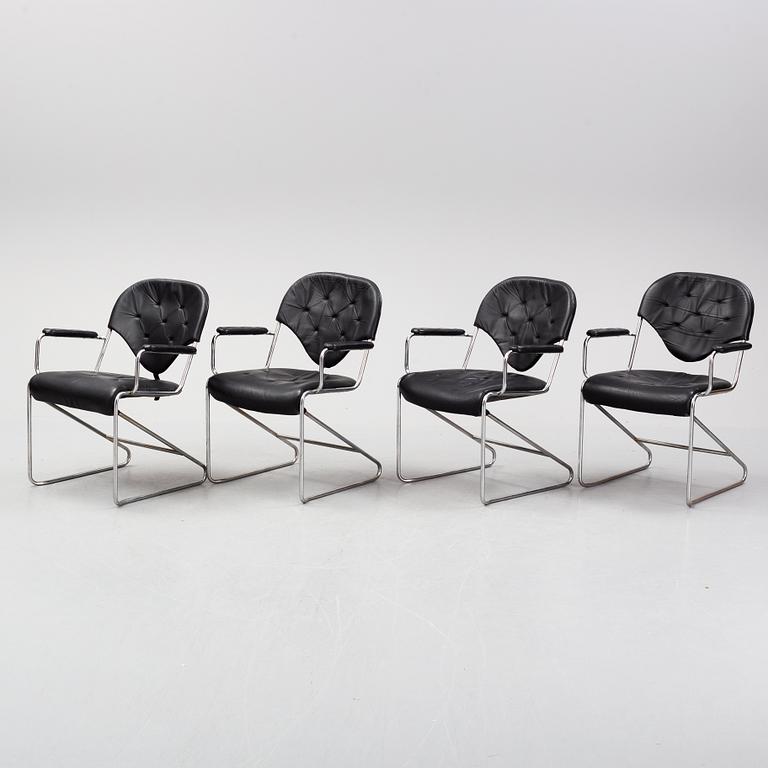 Four 'Sam' armchairs by Sam Larsson for Dux. Late 20th Century.