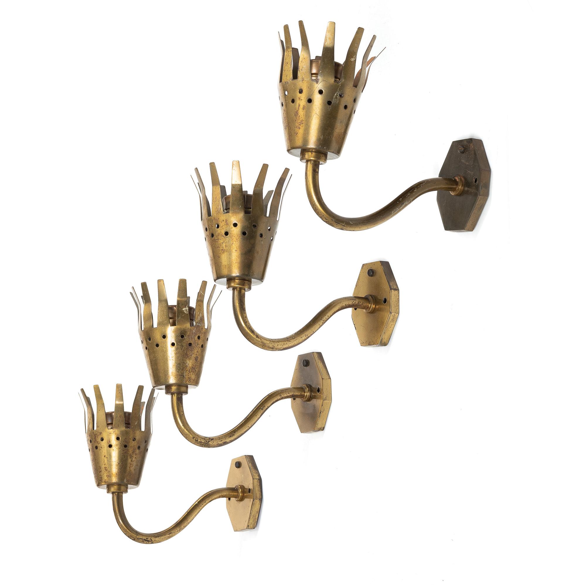 Wall lamps, 4, first half of the 20th century.