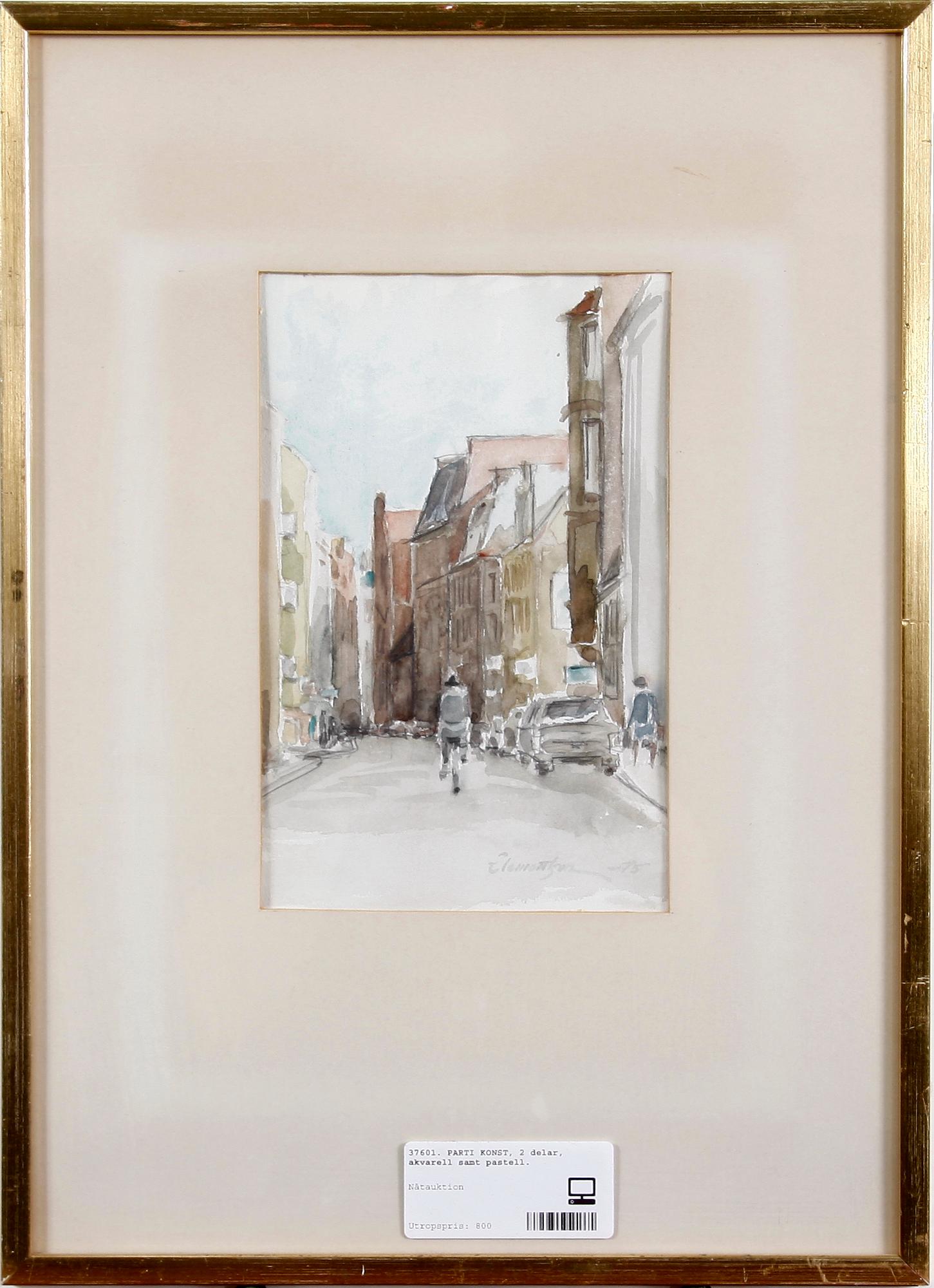 PARTI KONST, 2 delar, akvarell samt pastell.
