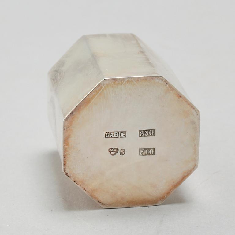 Nine silver miniatures by GAB, Eskilstuna, from the latter half of the 20th century.