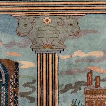 Carpet, Tabriz, figural, approx. 260 x 180 cm.