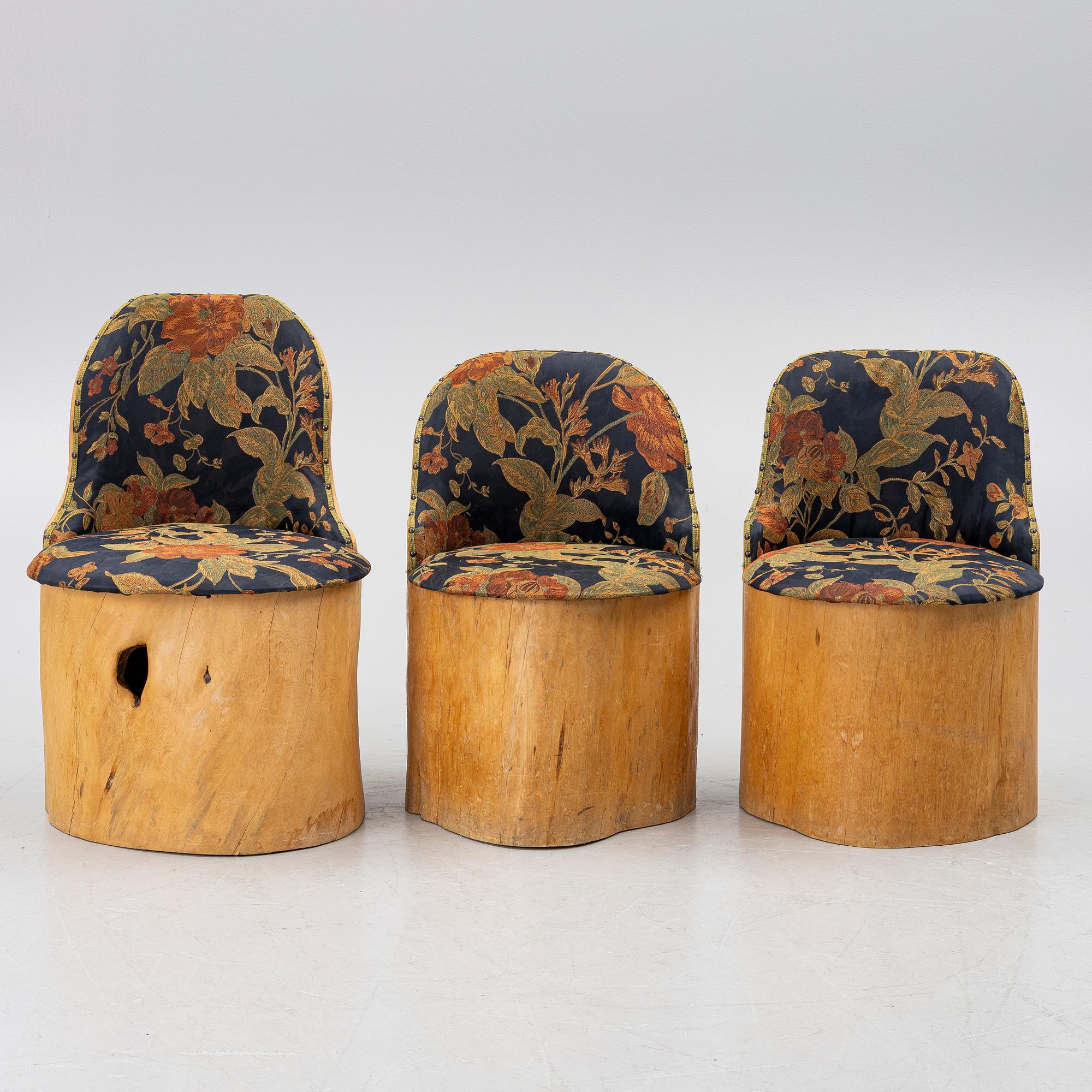 Kubbstolar, 3 st, 1900-tal.