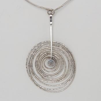 BENT GABRIELSEN, a sterling necklace with a pendant, by Georg Jensen, Copenhagen post 1964.