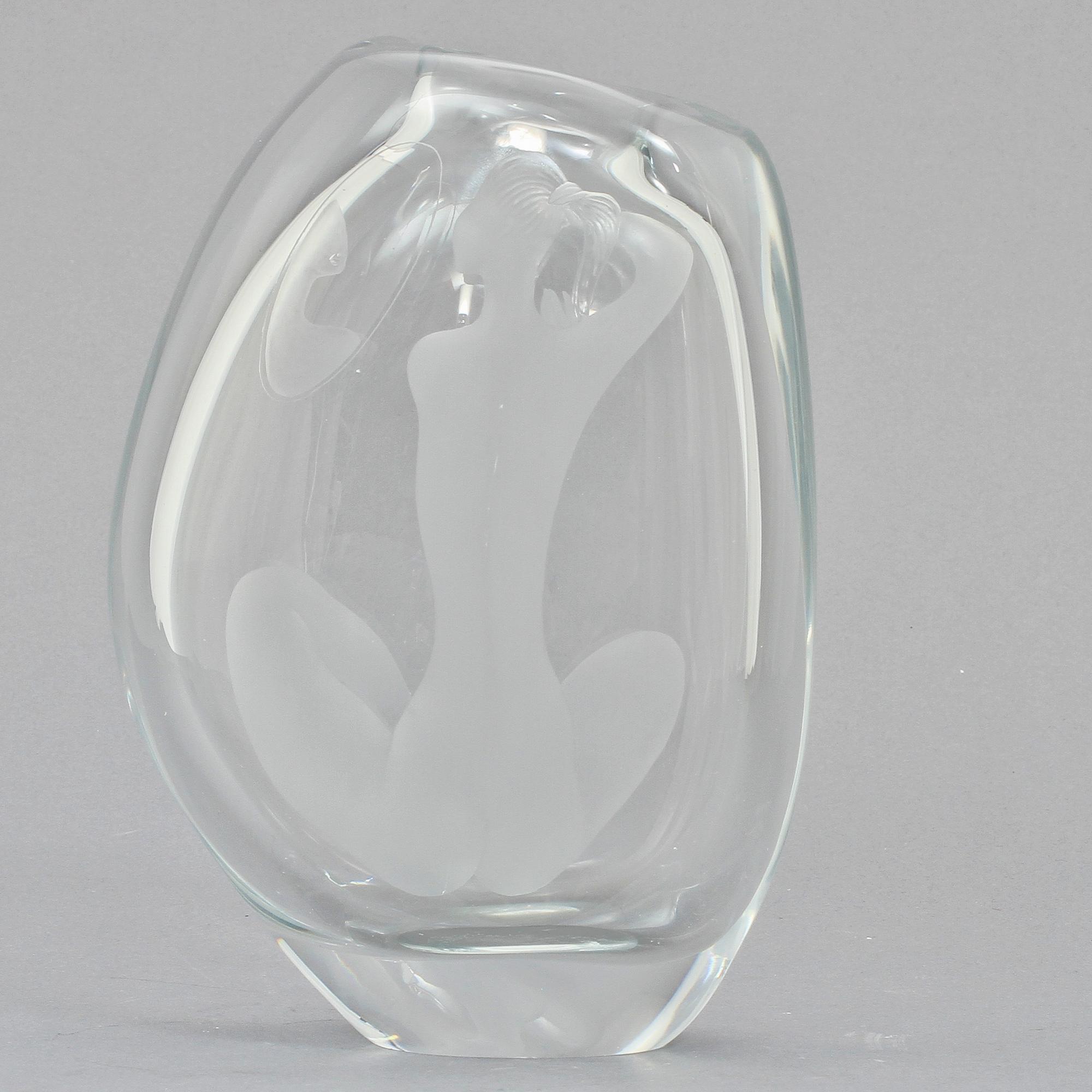 VAS, glas, Vicke Lindstrand, Orrefors, 1953.