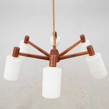 A 1950/60s teak ceiling pendant.