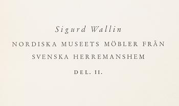 BÖCKER: Nordiska Museets Möbler från svenska Herremanshem, Sigurd Wallin, 1933, 3 volymer.