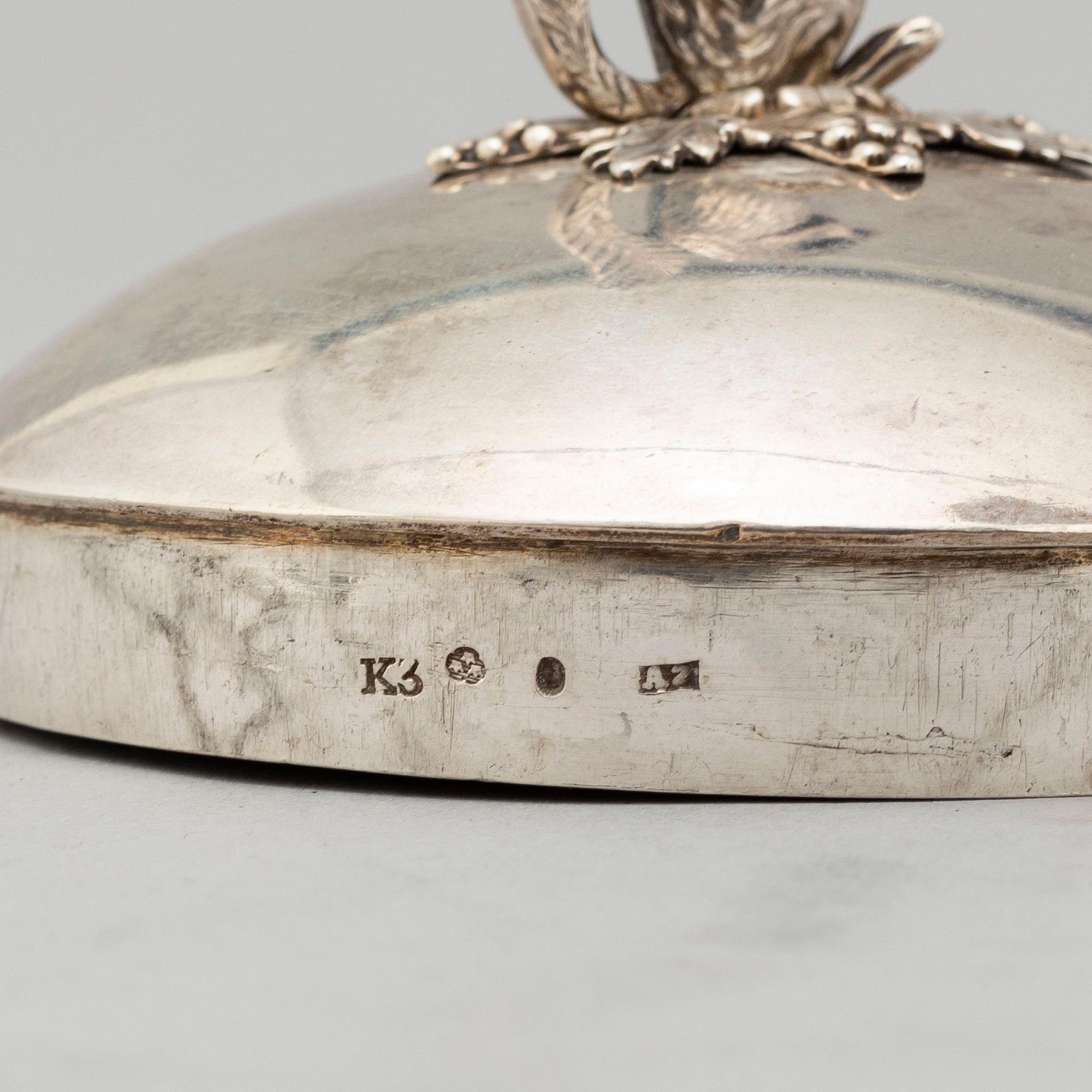 ADOLF ZETHELIUS, an Empire silver coffee pot from Stockholm, 1816.