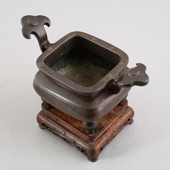 RÖKELSEKAR, brons, Kina, 1800-/1900-tal.