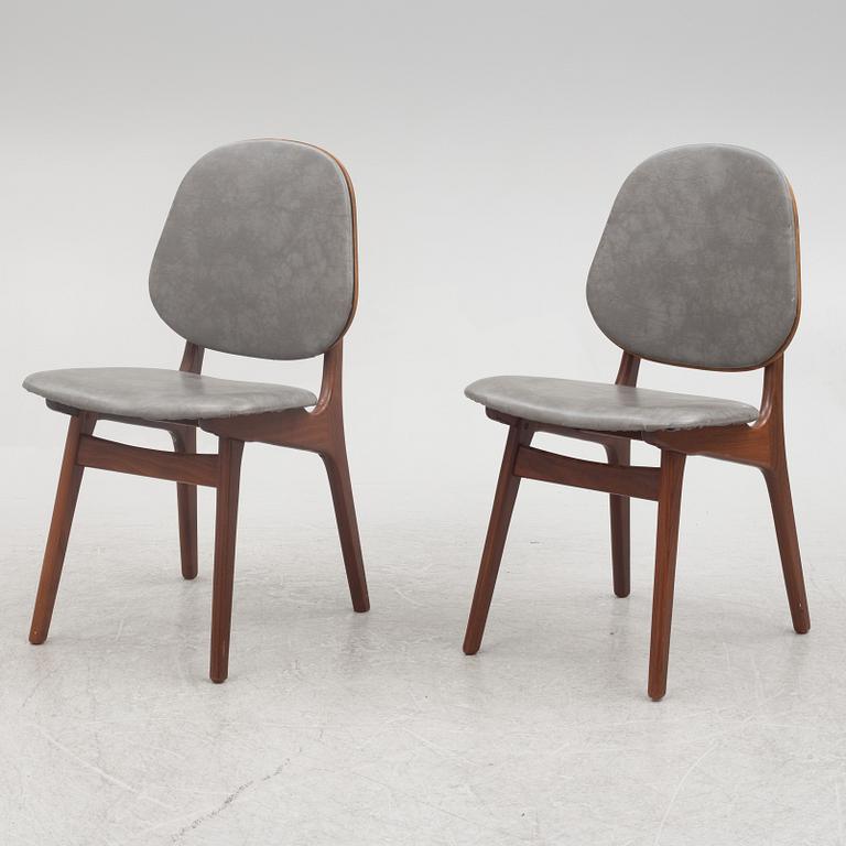 Arne Hovmand-Olsen,  a set of six model 75 chairs, Mogens Kold Møbelfabrik, Denmark 1960s.