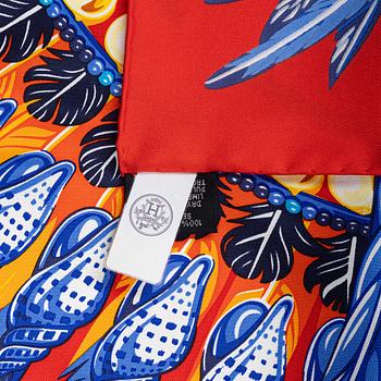 Hermès, a 'Danse Pacifique' twill silk scarf.