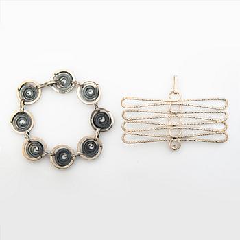 ELIS KAUPPI, RANNEKORU ja RIIPUS, stelringhopeaa, Kupittaan kulta, Turku 1970-71.