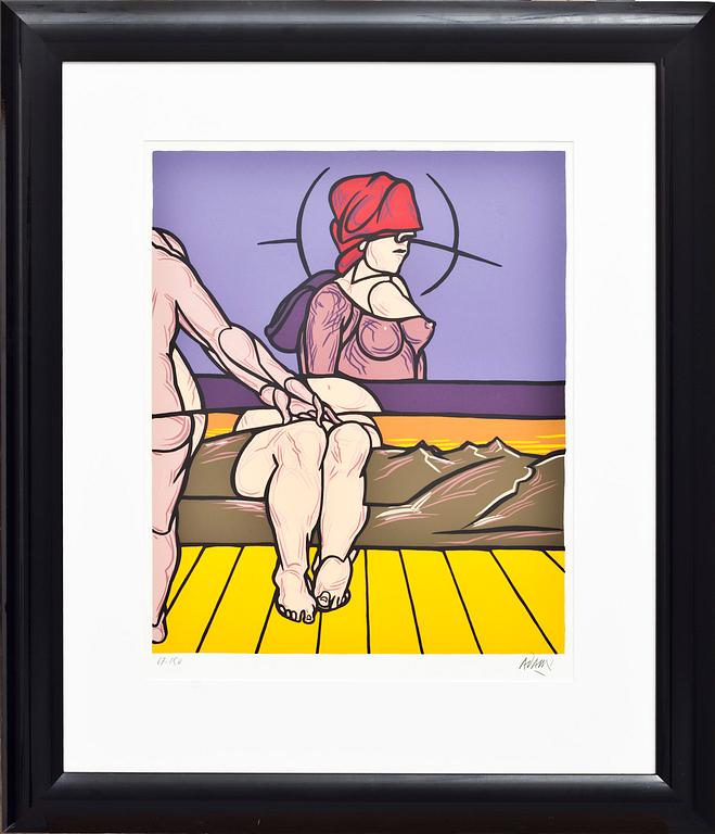 VALERIO ADAMI, färgserigrafi, signerad och numrerad 67/150.