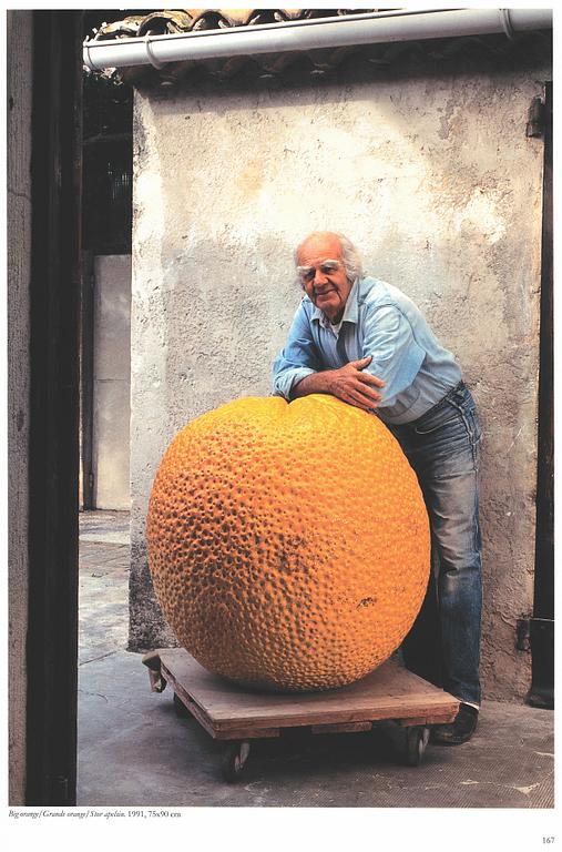 Hans Hedberg, a monumental faience sculpture of an orange, Biot, France.