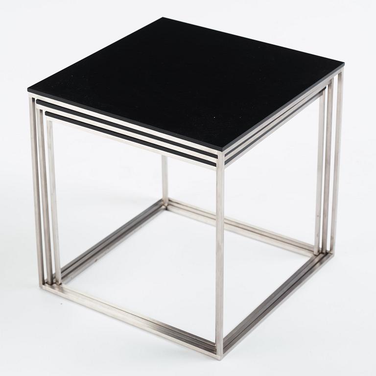 Poul Kjaerholm, a three-piece 'PK-71' nesting table, Fritz Hansen, Denmark, 2014.