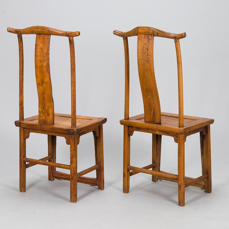 Six hardwood chairs. China. Qing dynasty. 19th century.