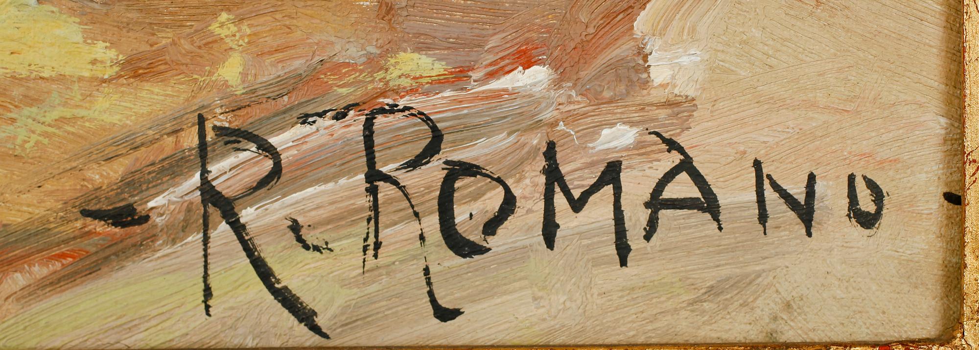 OKÄND KONSTNÄR, olja på duk, signerad R Romano.