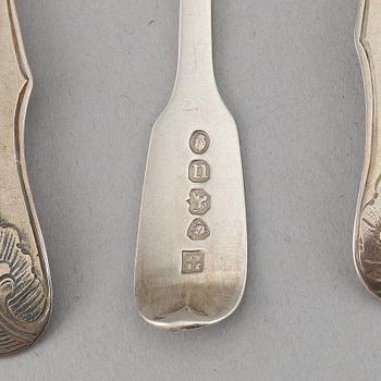 19 spoons, silver, different masters and countries, 18-19th century.