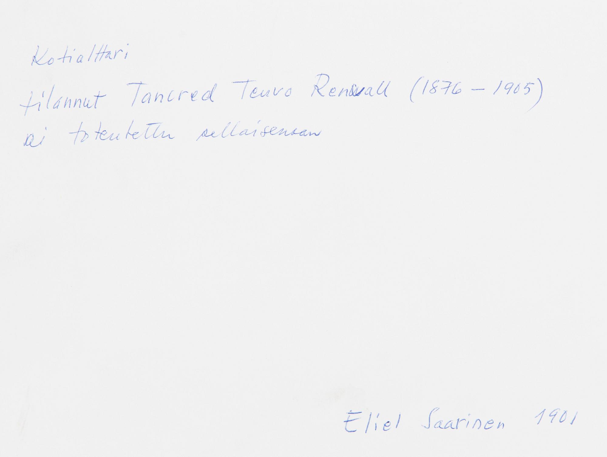 Eliel Saarinen, Skiss till Husaltare.