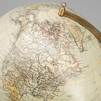 JORDGLOB, Dr. Krauses Handels- och Samfärdsglob, Leipzig, 1900-talets första hälft.