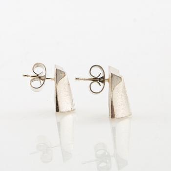 Björn Weckström, earrings a pair "Muletta" and ring "Pandora" 1985 silver, Lapponia.