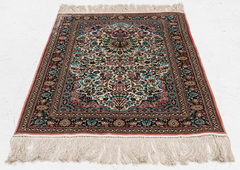Rug, Hereke design, silk, 122 x 79 cm.