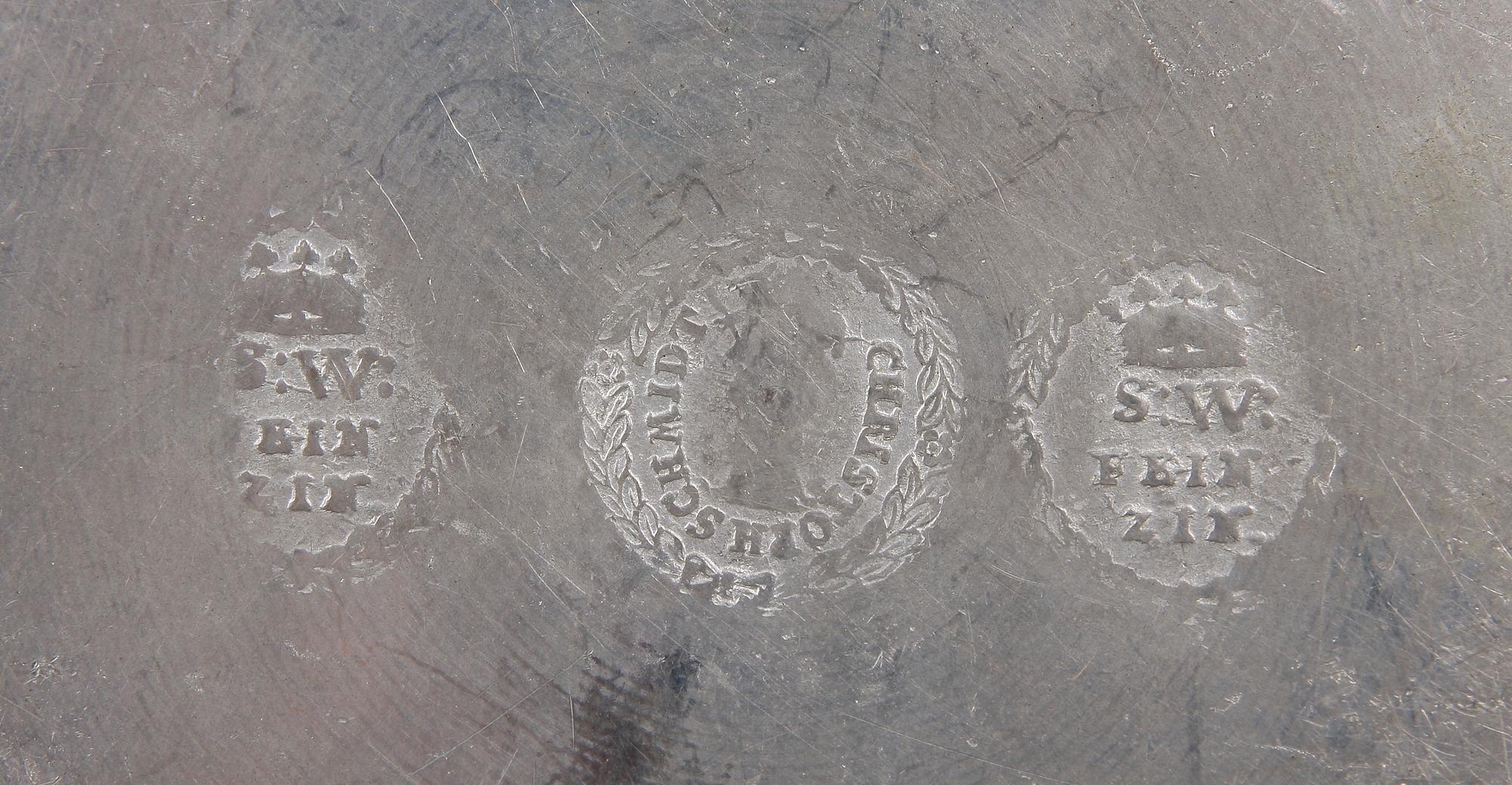 FAT, 3 st, tenn, rokoko, Tyskland, 1700-tal.